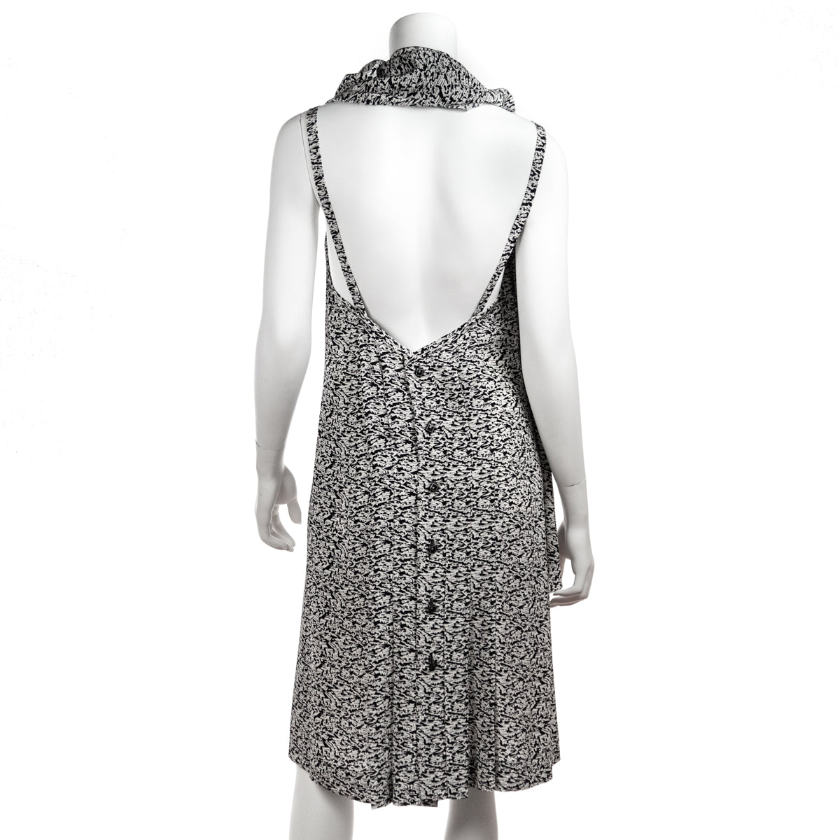 Chanel Black & White Silk Printed Cruise 2003 Dress Size M | US 8