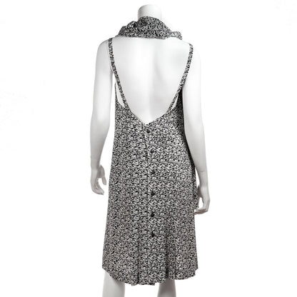 Chanel Black & White Silk Printed Cruise 2003 Dress Size M | US 8