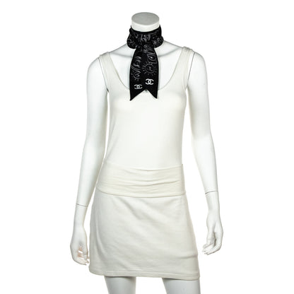Chanel Black & White Twilly