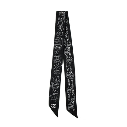 Chanel Black & White Twilly