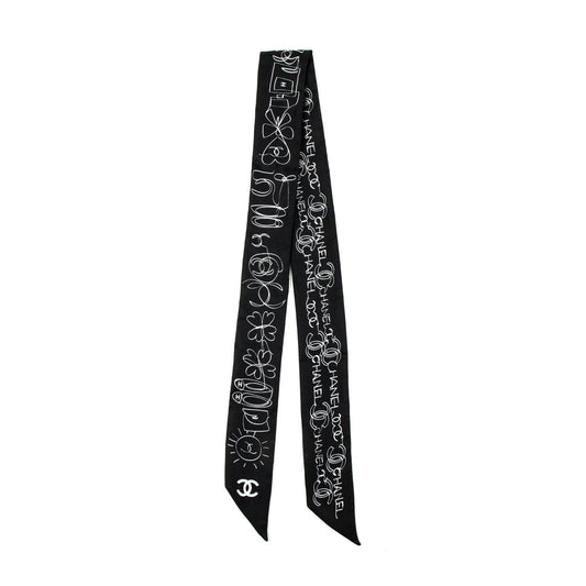Chanel Black & White Twilly