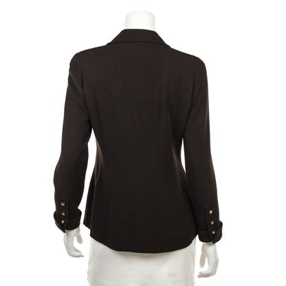 Chanel Brown Wool Crepe Jacket Size S