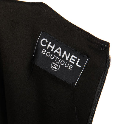 Chanel Brown Wool Crepe Sleeveless Dress Size S