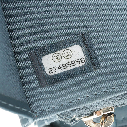 Chanel Blue CC Zip Around Wallet