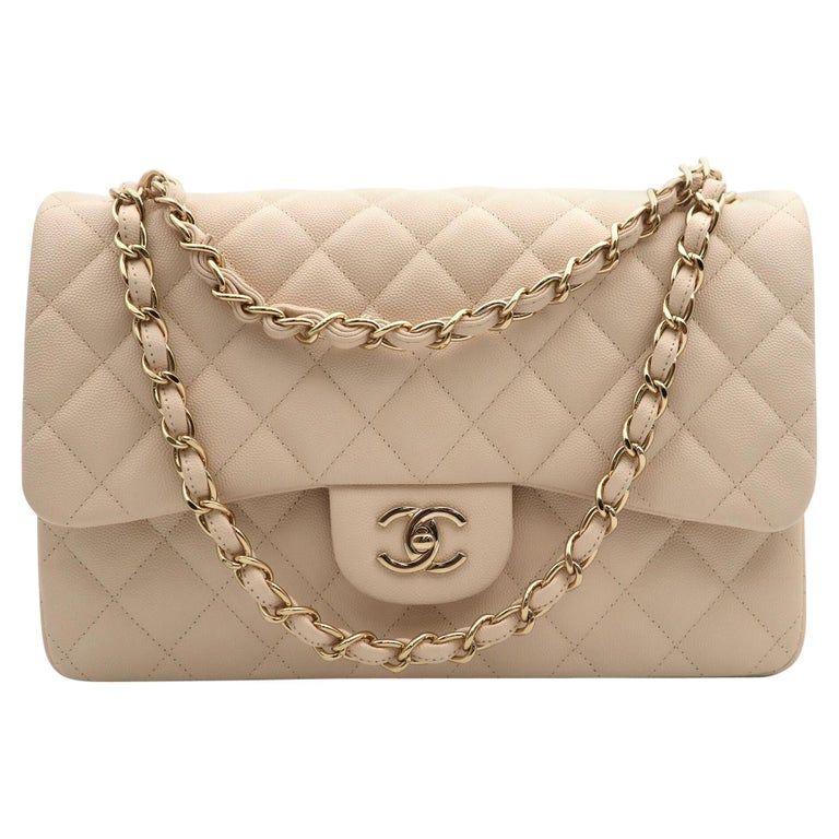 Chanel Large Classic HandBag Beige