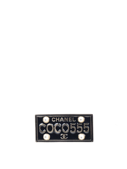Chanel Black and Gold Coco 555 Brooch