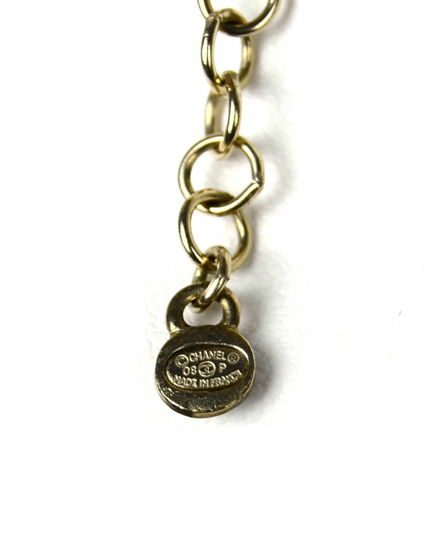Chanel 40" Faux Pearl Necklace w/ CC Logos