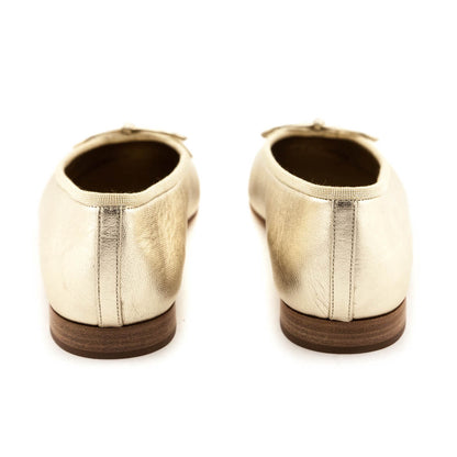 Chanel Gold Cap Toe Ballet Flats Size US 8 | EU 38