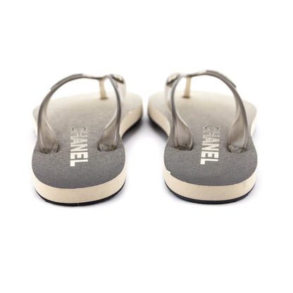 Chanel Gray Ombre Rubber Beach Flip Flops Size US 7 | EU 37