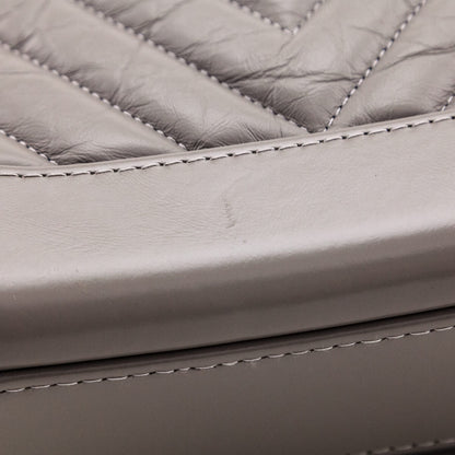 Chanel Gray Aged Calfskin Quilted Small Gabrielle Hobo