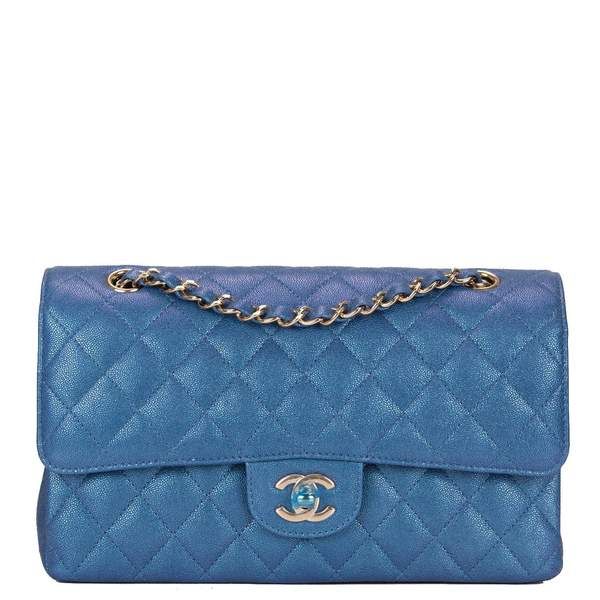 Chanel Medium Classic Flap Bag Iridescent Blue