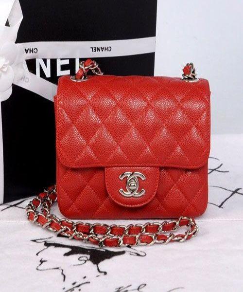 Chanel Classic Clutch With Chain – CWC Caviar Red Silver-Toned