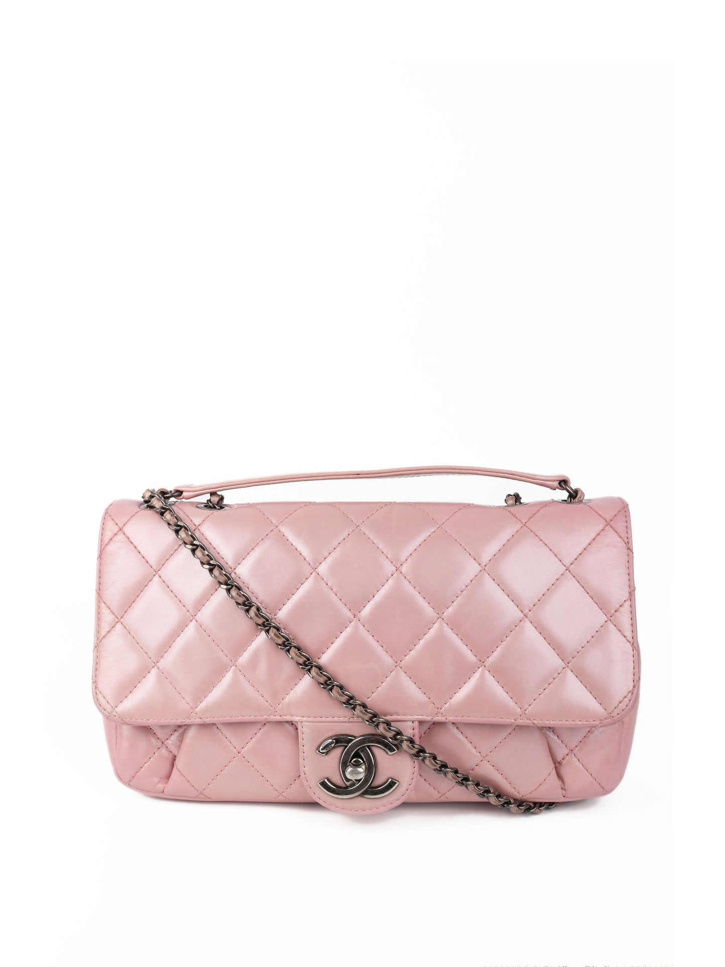 Chanel Medium Pink Metallic Flap Bag