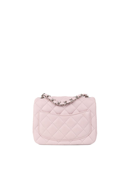Chanel Mini Square Lilac Classic Flap Bag SHW