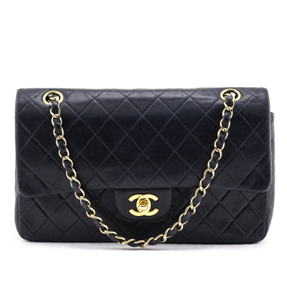 Chanel Navy Quilted Lambskin Vintage Medium Classic Double Flap Bag