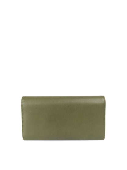Chanel Olive Green CC Long Leather Wallet