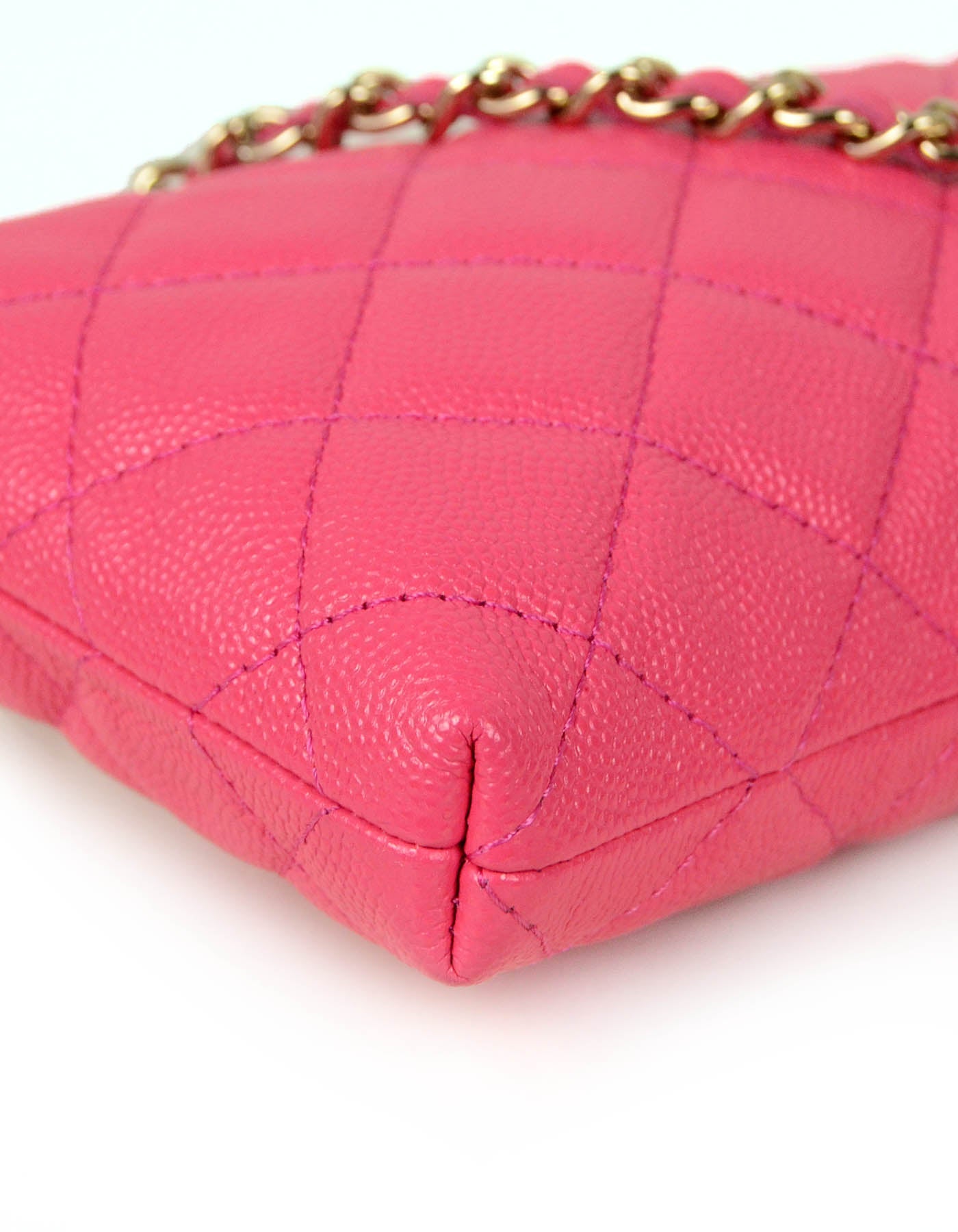 Chanel Pink Caviar Quilted CC Phone Holder Crossbody Bag