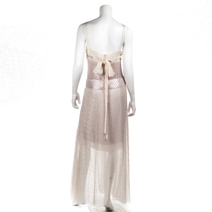 Chanel Pink Tweed and Chiffon Dress Size M | FR 40
