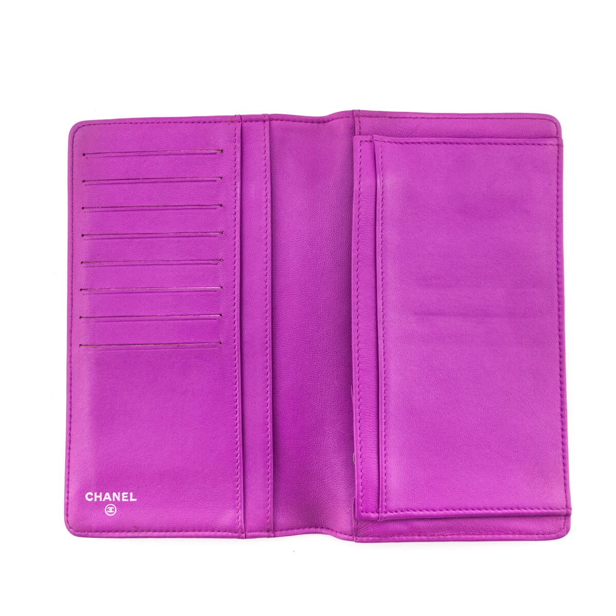 Chanel Purple Quilted Lambskin Boy Yen Wallet