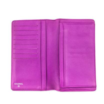 Chanel Purple Quilted Lambskin Boy Yen Wallet