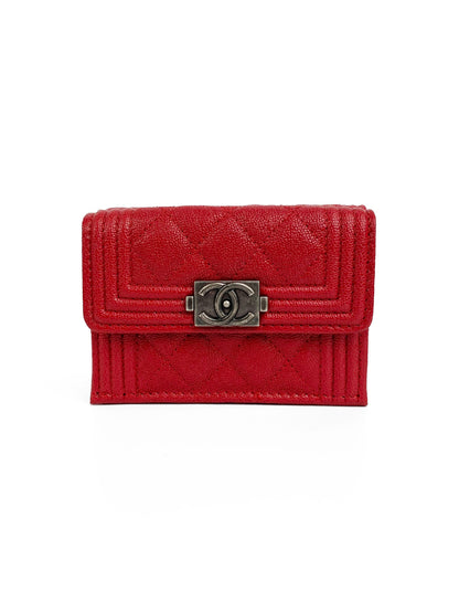 Chanel Red Boy Compact Wallet