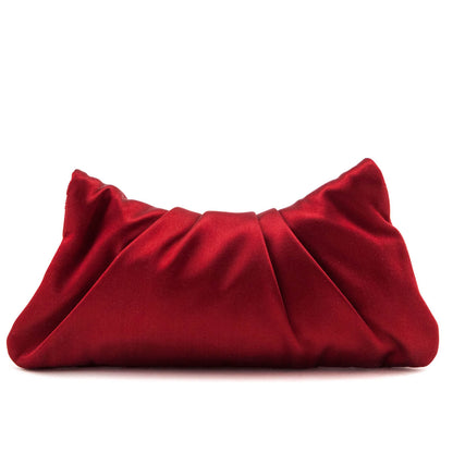 Chanel Red Quilted Satin Half Moon Clutch
