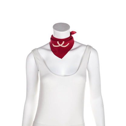 Chanel Red Silk CC Neck Scarf