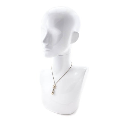 Chanel Gold-Tone Faux Pearl & CC Pendant Necklace