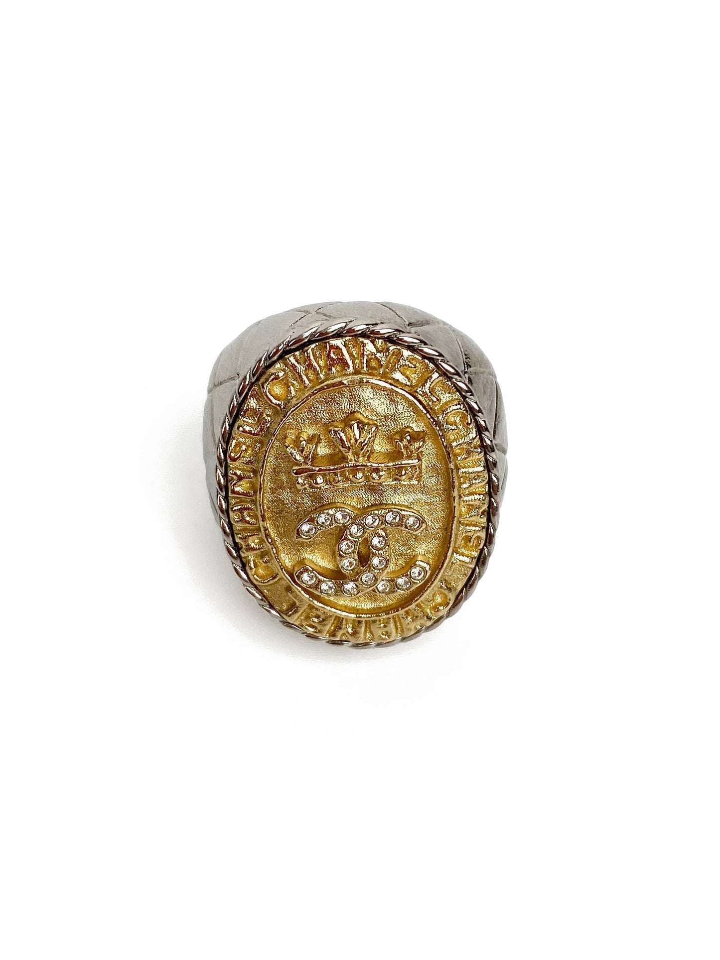 Chanel Silver & Gold Crown Ring