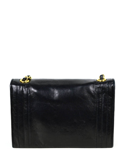 Chanel Vintage Black Lambskin Leather CC Stitched Mini Bag