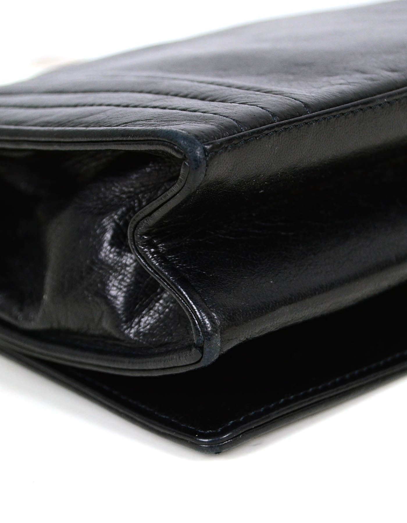 Chanel Vintage Black Lambskin Leather CC Stitched Mini Bag