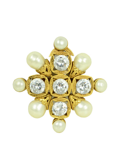 Chanel Vintage '90s Faux Pearl & Crystal Brooch/Pendant