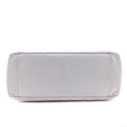 Chanel White Caviar Quilted Grand Shopping Tote