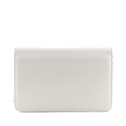 Chanel White Caviar Timeless CC Wallet On Chain