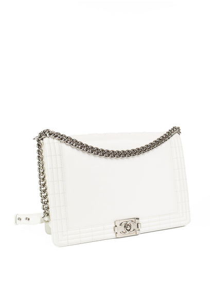 Chanel White XL Boy Reverso Bag