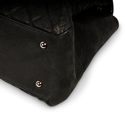 Accordion Shoulder Bag - Matte Caviar