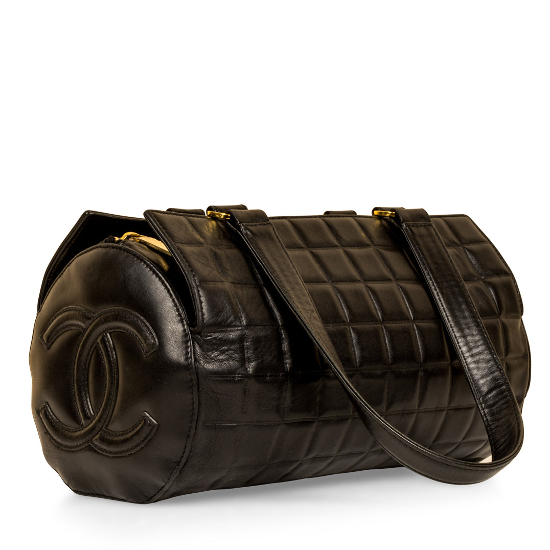 Vintage Quilted Bowler Tote