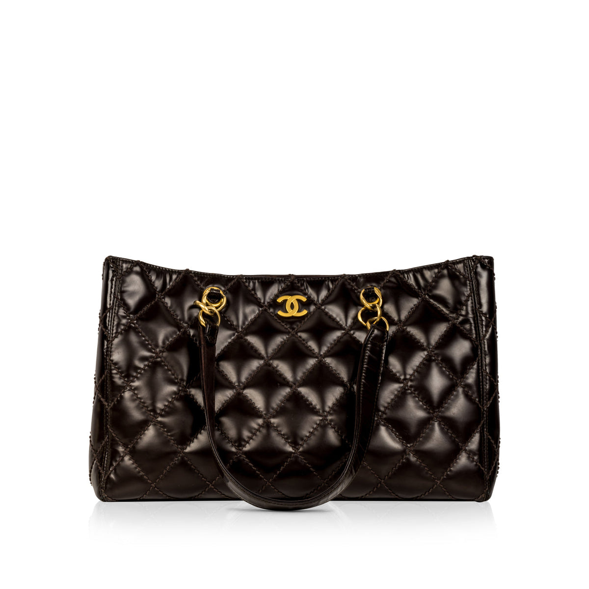 Shopping Tote Patent - Dark Brown