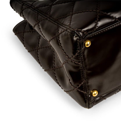 Shopping Tote Patent - Dark Brown