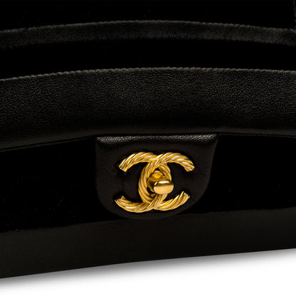 Velvet/Lambskin Flap Bag