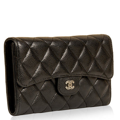 Long Flap Wallet - Caviar
