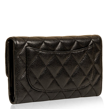 Long Flap Wallet - Caviar