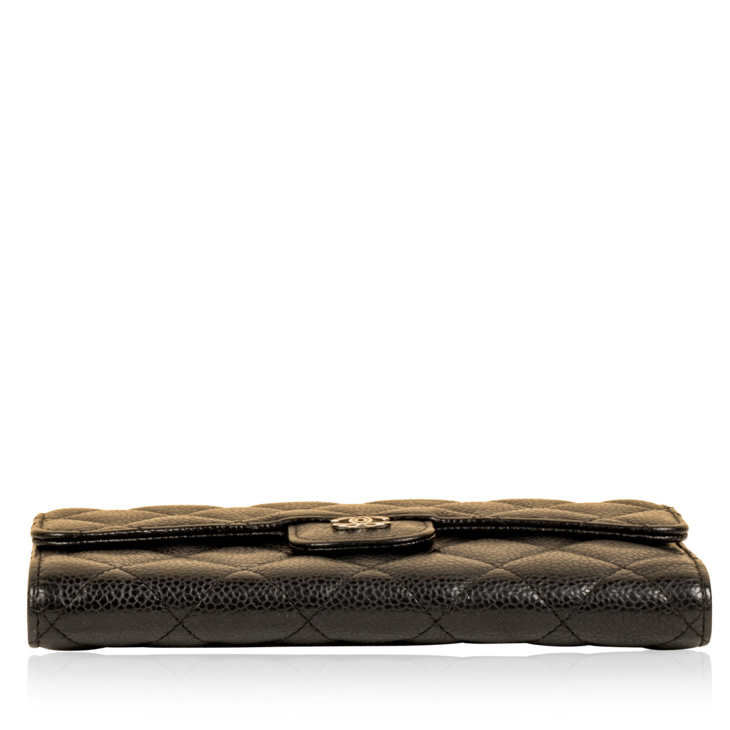 Long Flap Wallet - Caviar