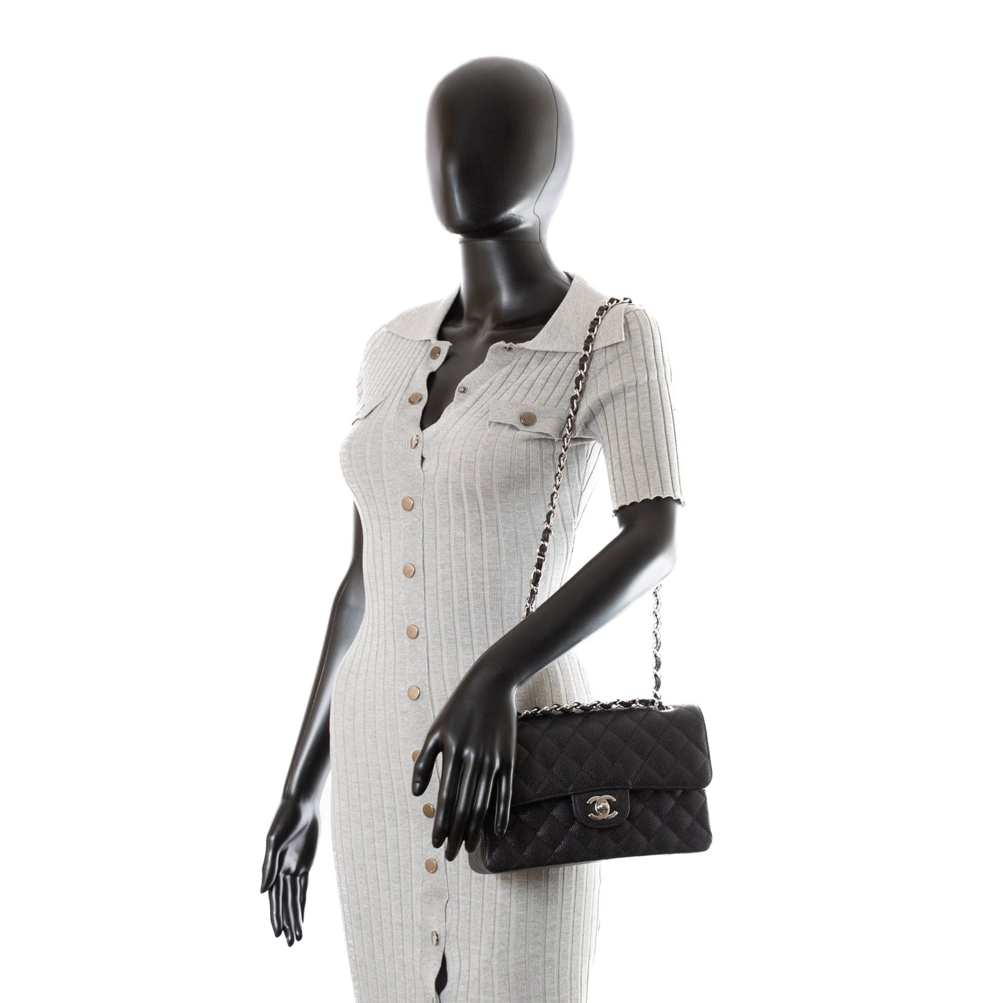 CHANEL Quilted Small Double Flap Bag - Black