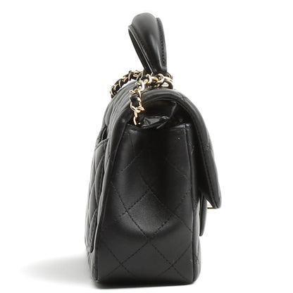 CHANEL Rectangular Mini Top Handle Flap Bag - Black