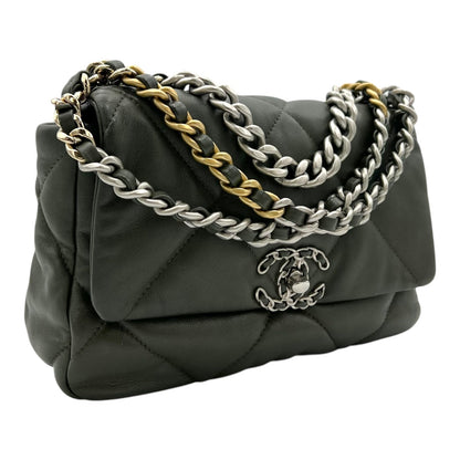 C19 Shoulder Bag Small Green in Lambskin, Mixed hardware