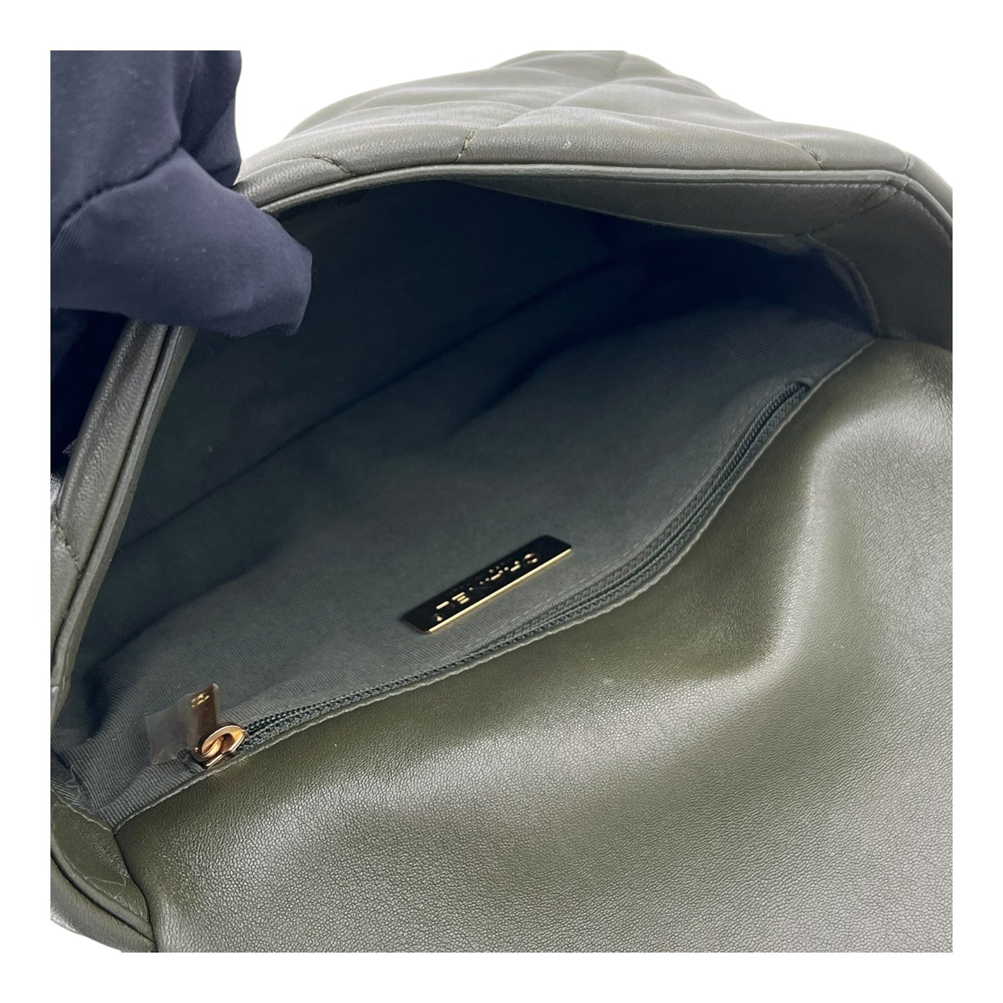 C19 Shoulder Bag Small Green in Lambskin, Mixed hardware