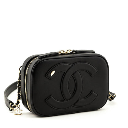 Chanel Black Lambskin CC Mania Waist Bag