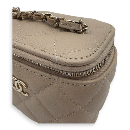 CC Vanity Bag Beige in Caviar Leather, Gold hardware