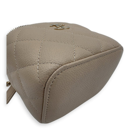 CC Vanity Bag Beige in Caviar Leather, Gold hardware